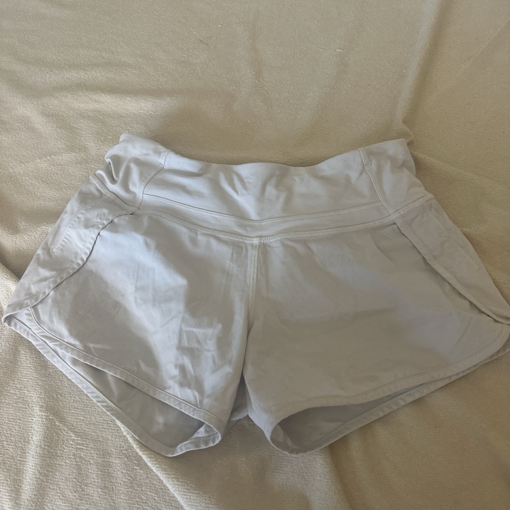 White lululemon athletic shorts